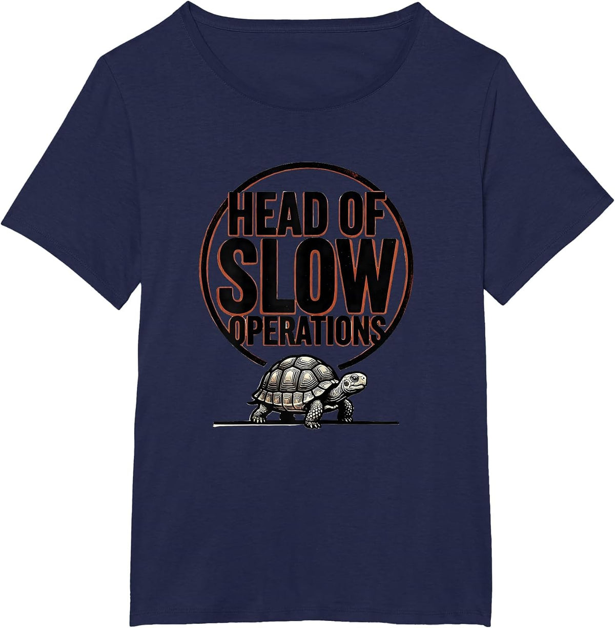 Women's Head Of Slow Operations Funny Tortoise Lover Animal Humor T-Shirt - Navy Blue