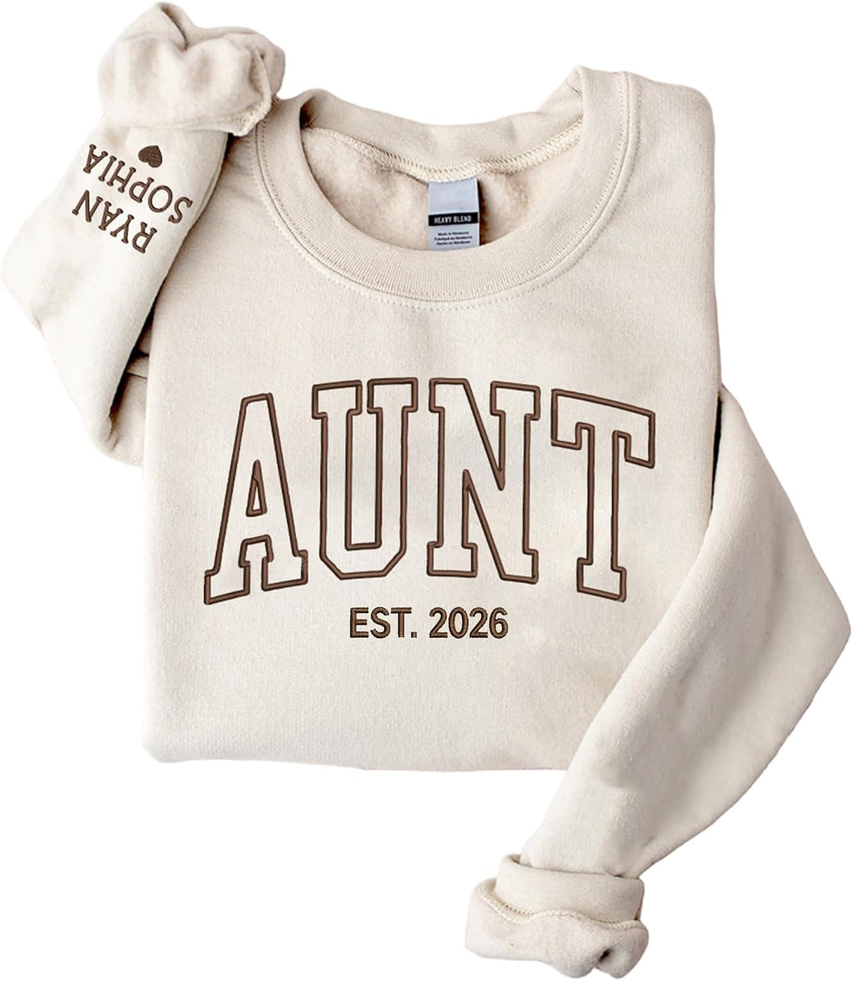 NAZENTI Personalized Embroidered Grandma Sweatshirt with Kids Name On Sleeve, Mom Gifts for Mothers Day Christmas Birthday -