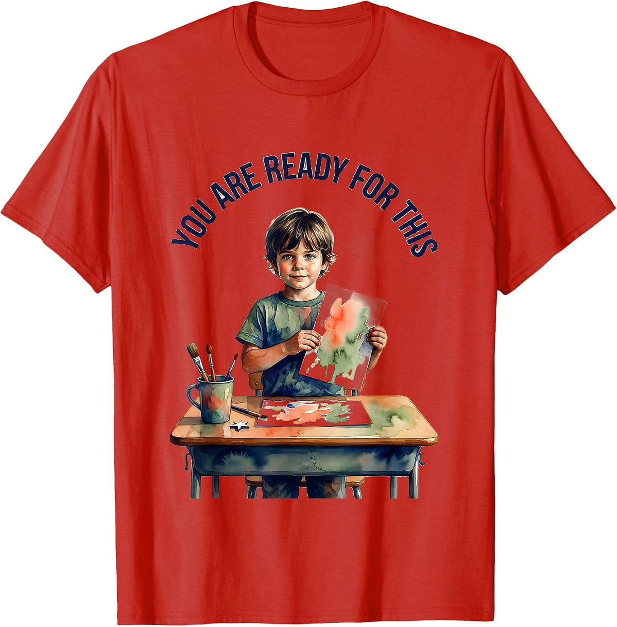 Men's You Are Ready For This Motivational Teacher Affirmation T-Shirt - Red