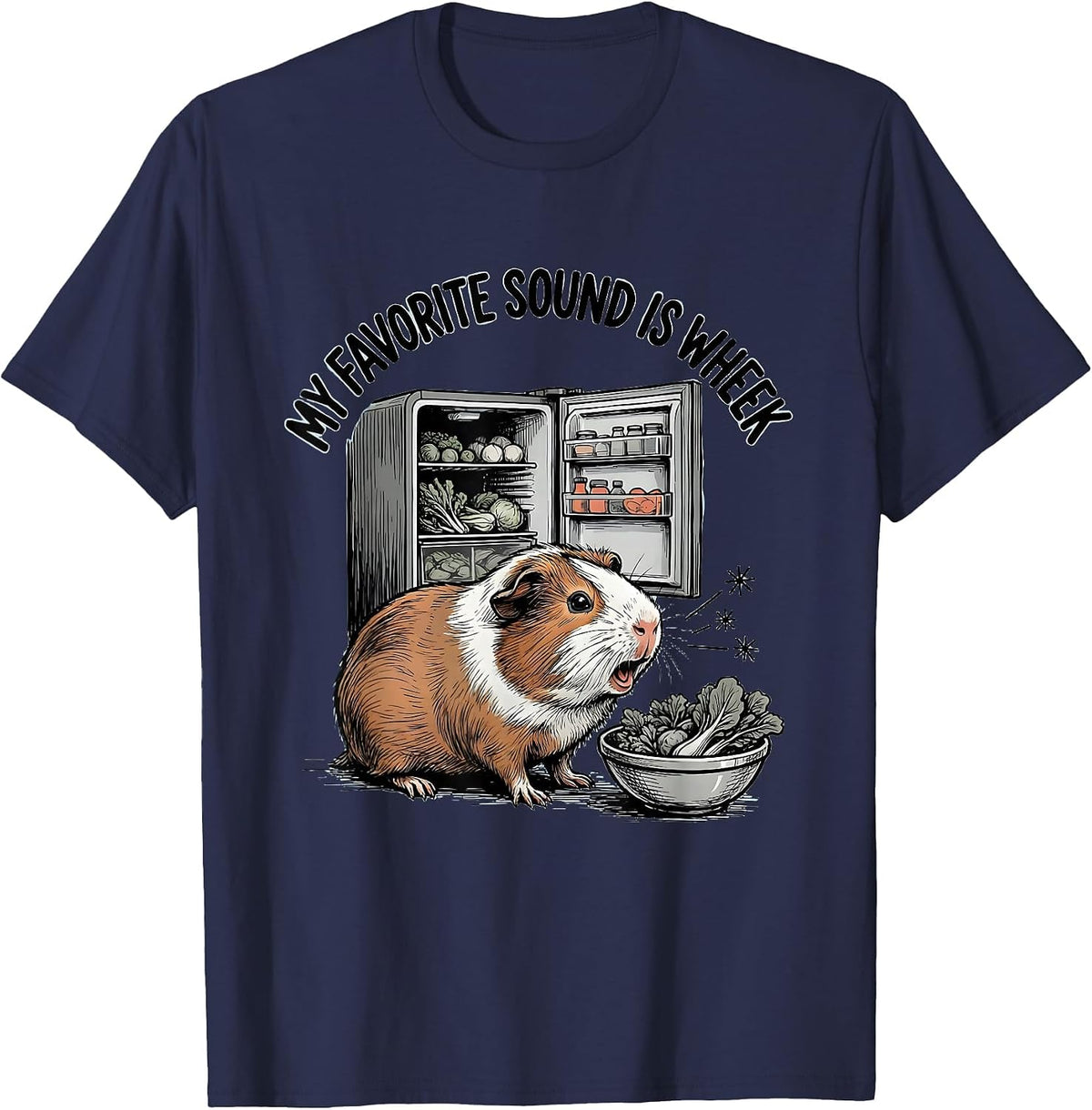 My Favorite Sound Is Wheek Funny Guinea Pig Cavy Lover Gift T-Shirt - Navy Blue