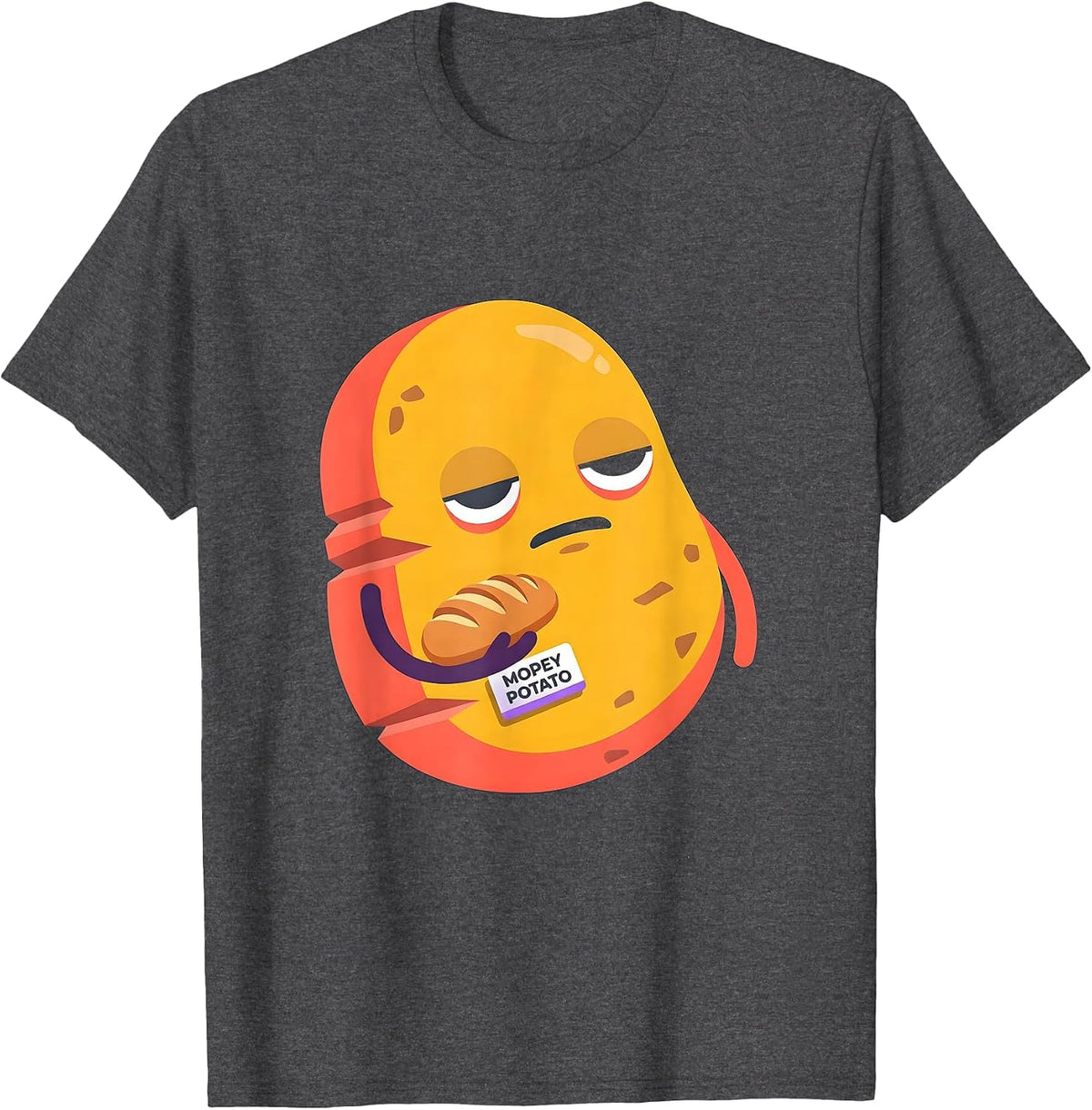 Men's Mopey Potato Funny Couples Thanksgiving Matching T-Shirt - Dark Heather Grey