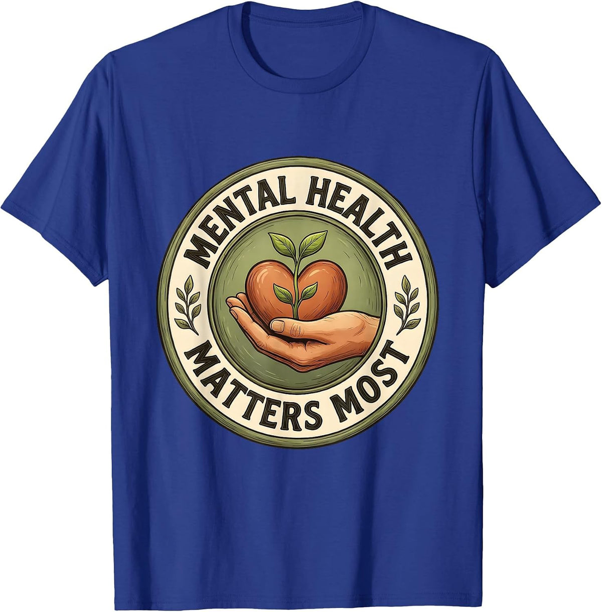 Mental Health Matters Most School Counselor Design T-Shirt - Royal Blue
