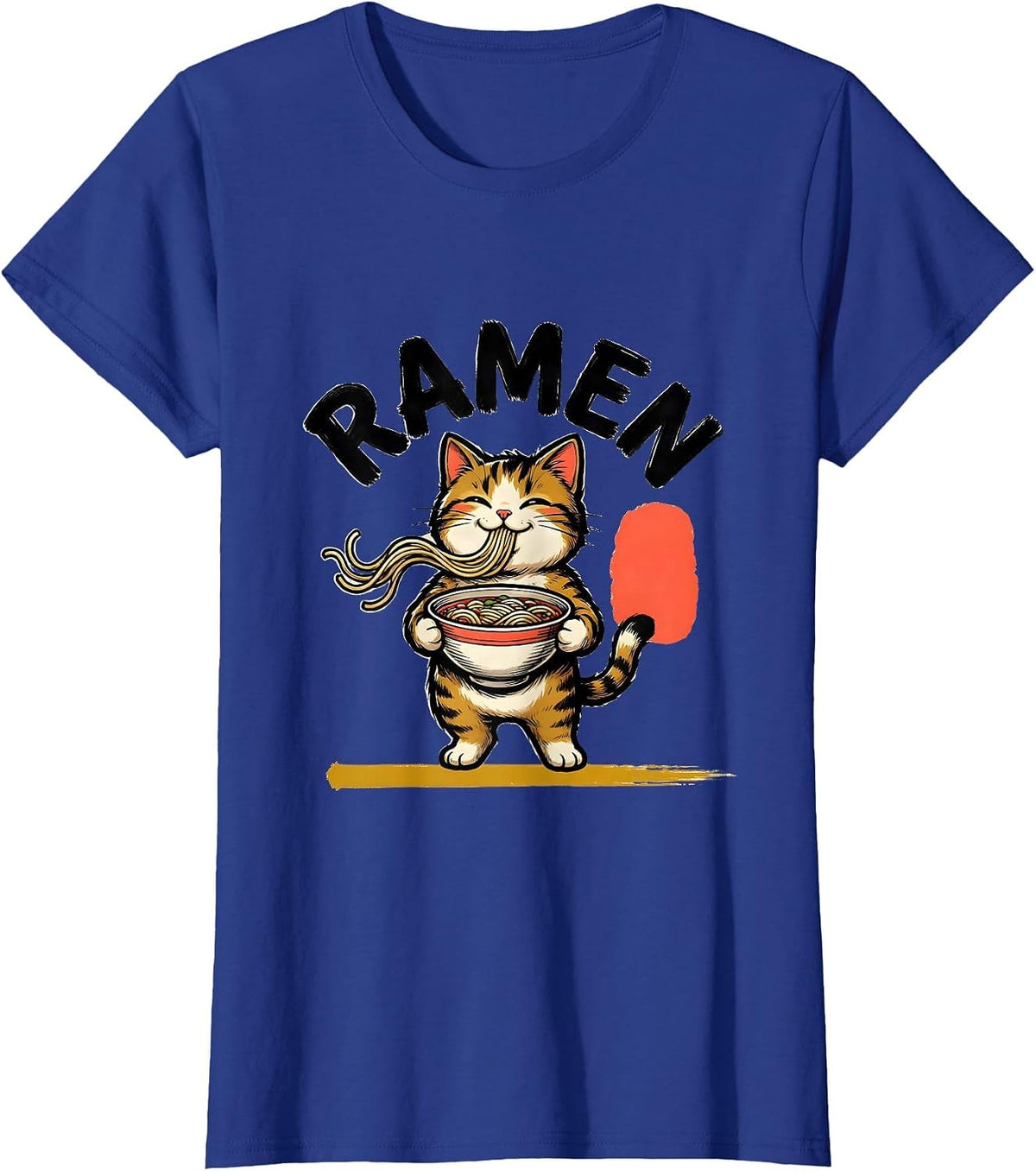 Women's RAMEN Kawaii Anime Cat Japanese Humor Ramen Lover Gift T-Shirt - Royal Blue