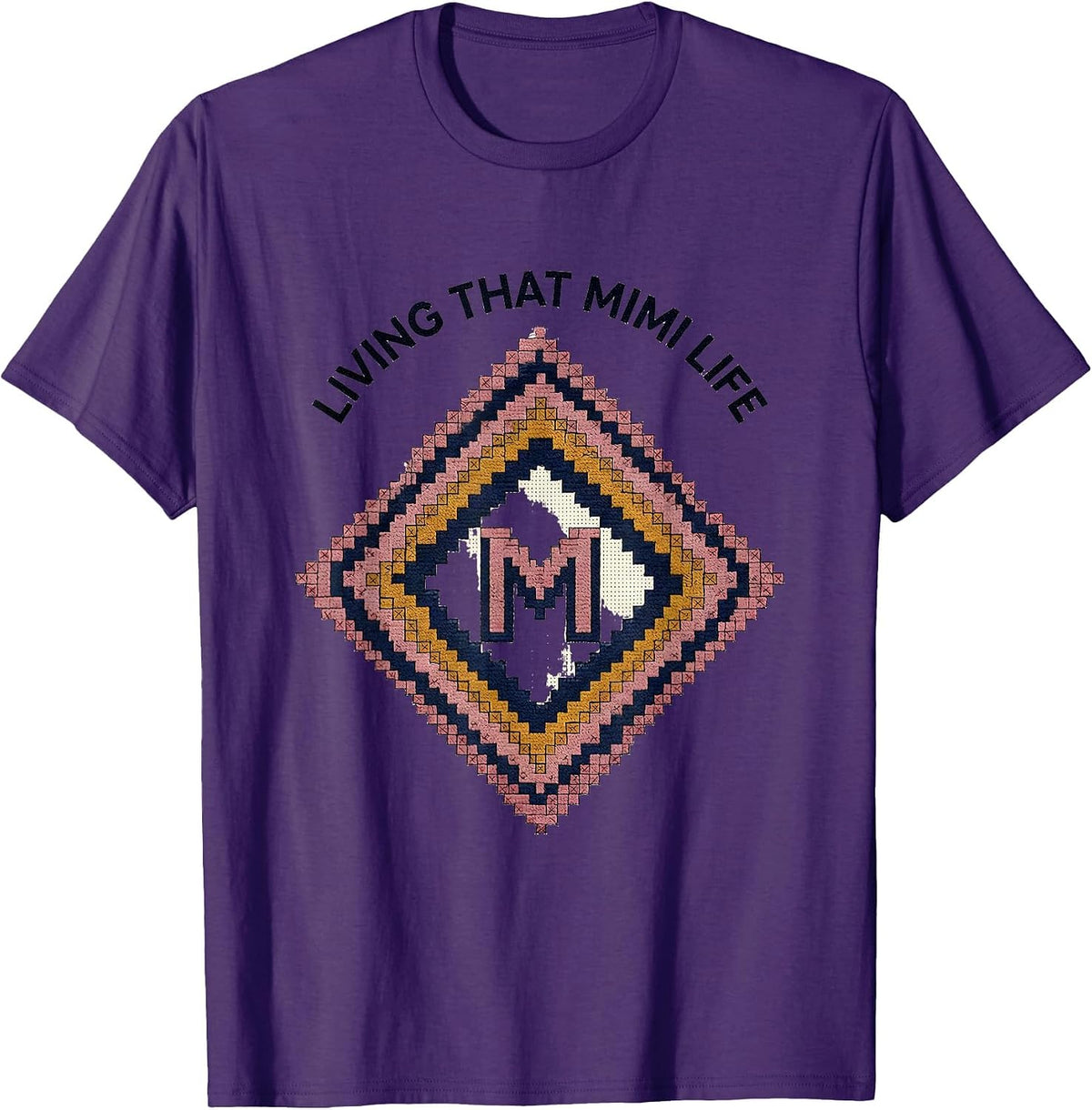 Men's Living That Mimi Life Grandma Design T-Shirt - Purple