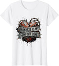 Women's Darkness Is My Comfort Zone Emo Design T-Shirt - White