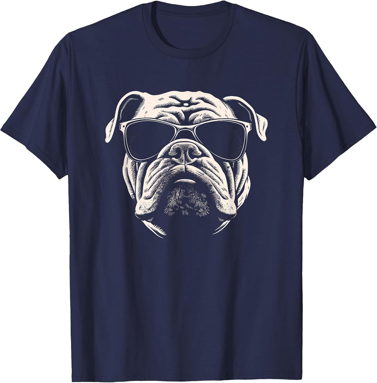 Funny Bulldog Cool Graffiti Urban Art Street T-Shirt - Navy Blue
