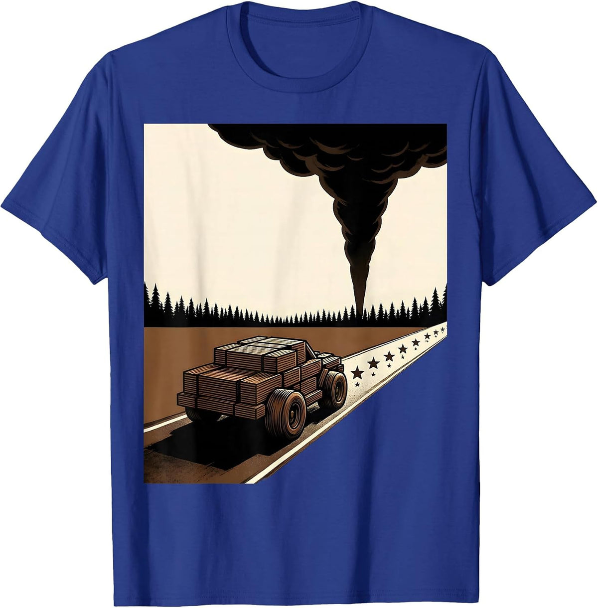 Men's Boxy Chase Vehicle Storm Chaser Meteorology Enthusiast T-Shirt - Royal Blue