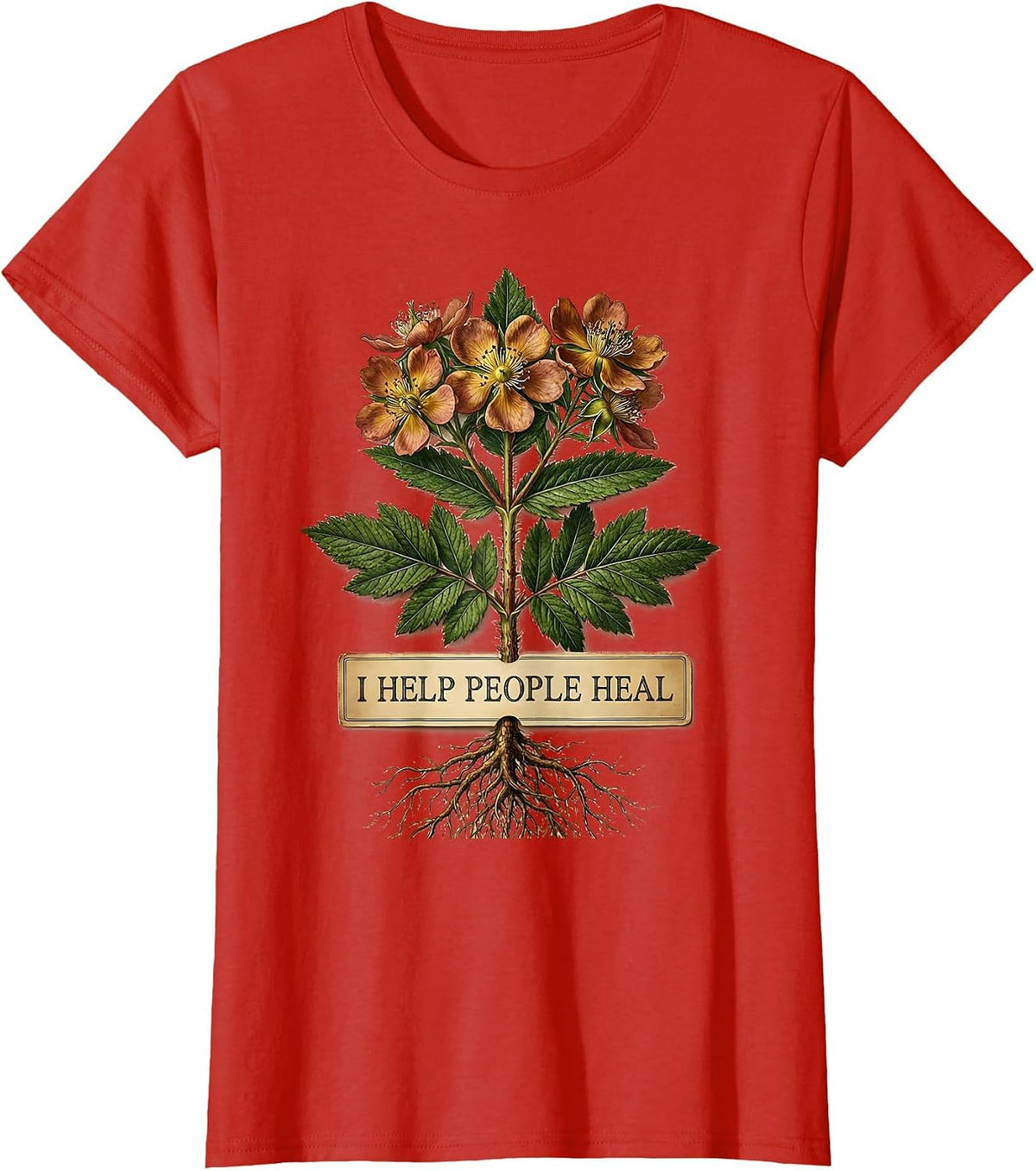 I Help People Heal Counselor Design T-Shirt - Red