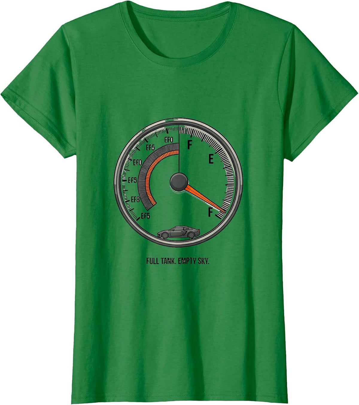 Women's Full Tank. Empty Sky Editorial Conceptual Storm Chaser T-Shirt - Kelly Green