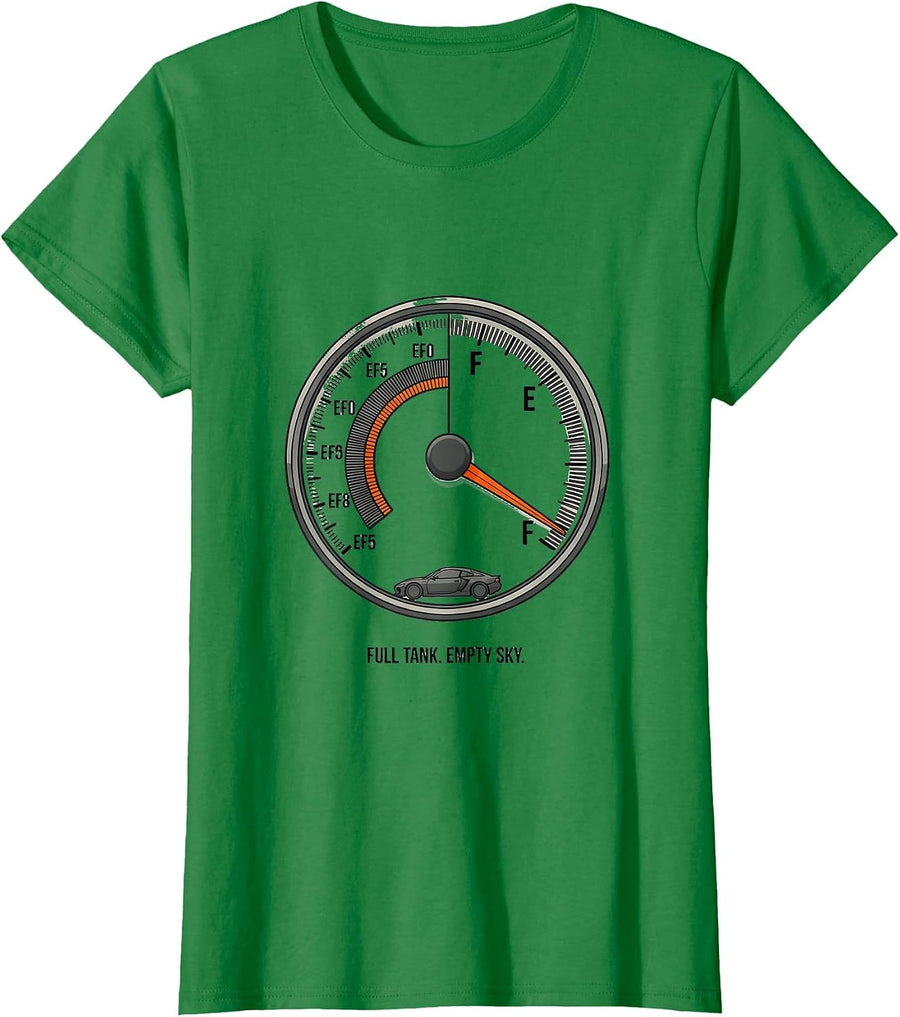 Women's Full Tank. Empty Sky Editorial Conceptual Storm Chaser T-Shirt - Kelly Green