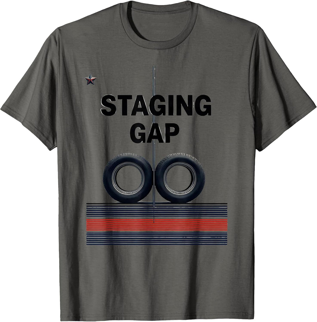 Staging Gap Minimalist American Flag RC Racing Hobbyist Gift T-Shirt - Asphalt Grey