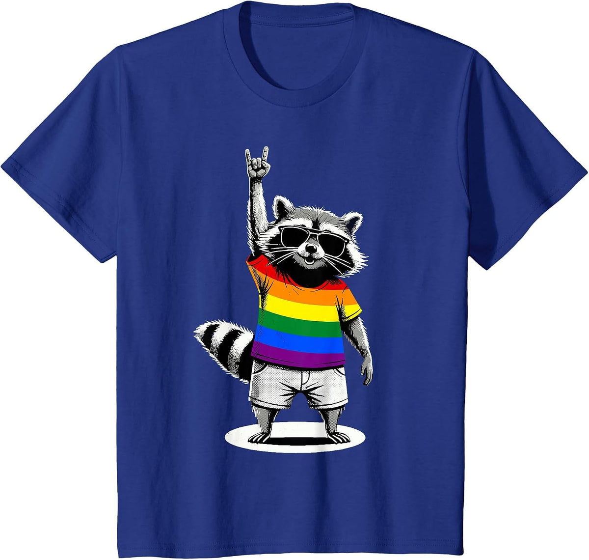 Raccoon LGBTQ Pride Month T-Shirt - Royal Blue