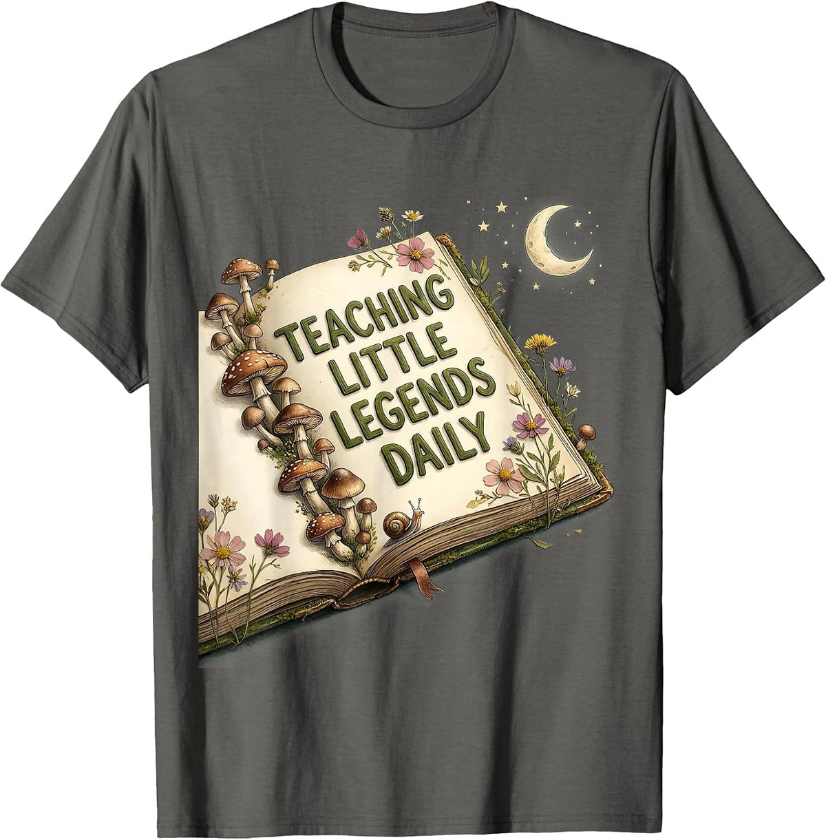 Teaching Little Legends Daily First Grade Teacher T-Shirt - Asphalt Grey