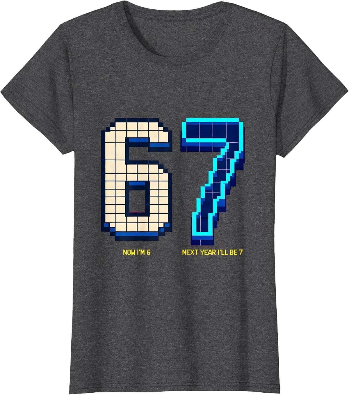 Women's Now I'm 6 Next Year I'll Be 7 Kids 6th Birthday Age Humor T-Shirt - Dark Heather Grey
