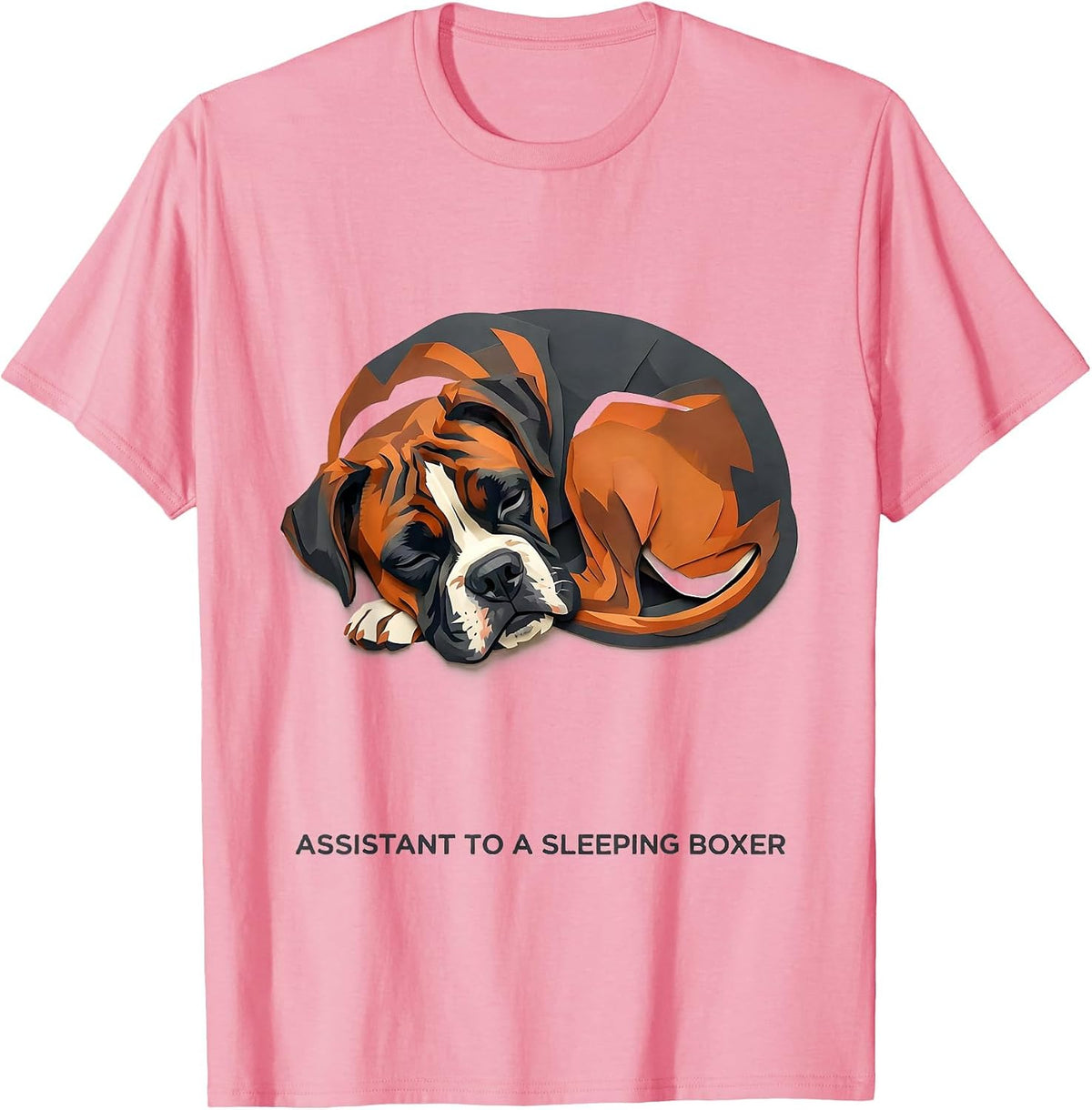 Men's Assistant To A Sleeping Boxer Dog Lover Pajamas Loungewear T-Shirt - Pink