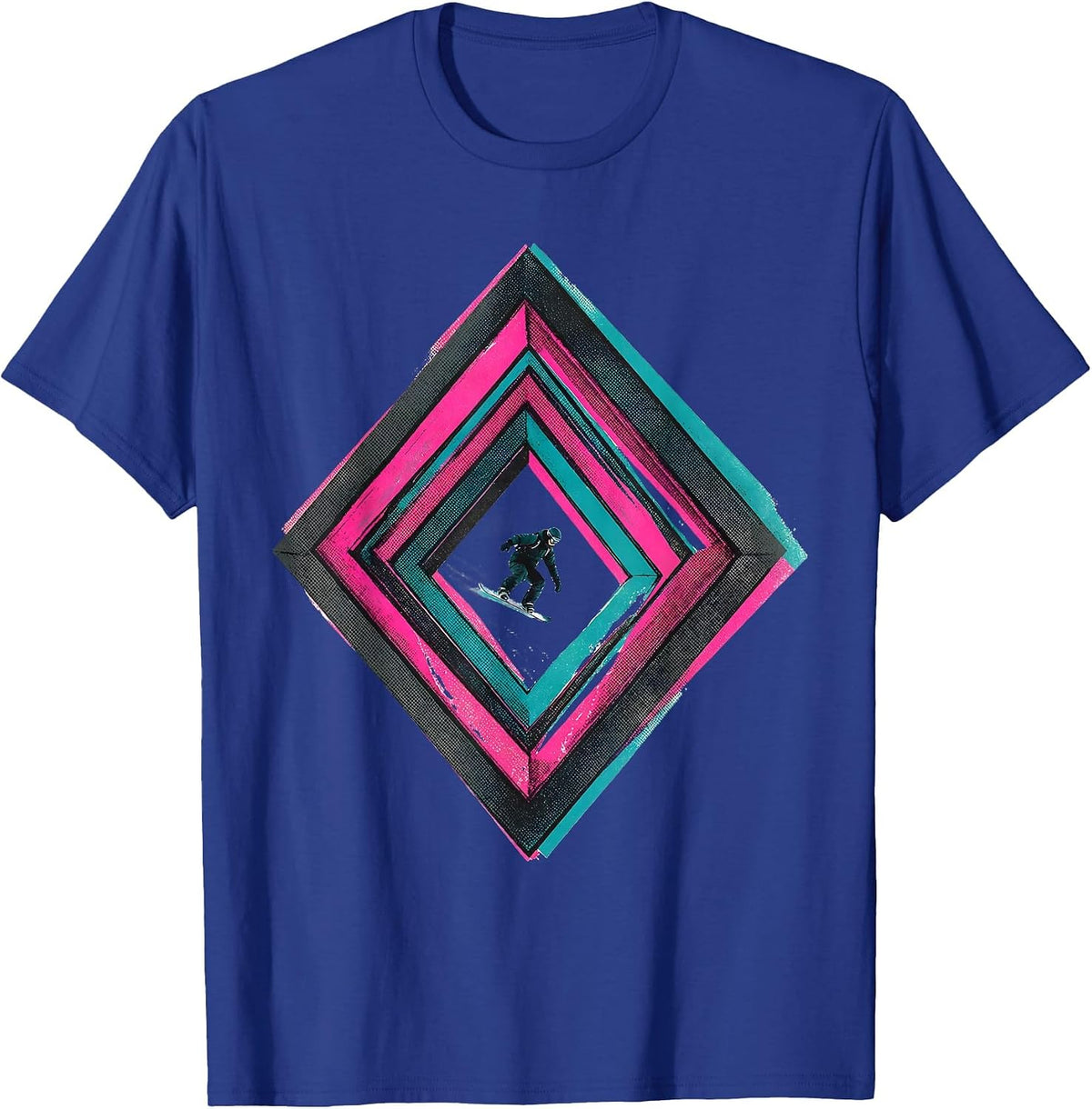 Double Diamond Grading Gate Snowboarder Dad Humor T-Shirt - Royal Blue