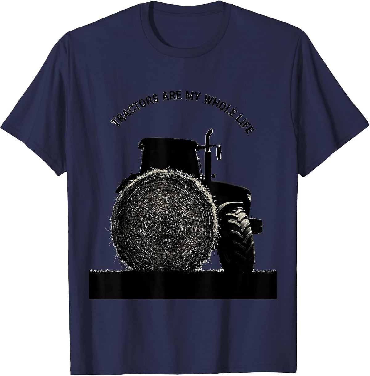 Men's Tractors Are My Whole Life Funny Farm Dad Tractor Enthusiast T-Shirt - Navy Blue