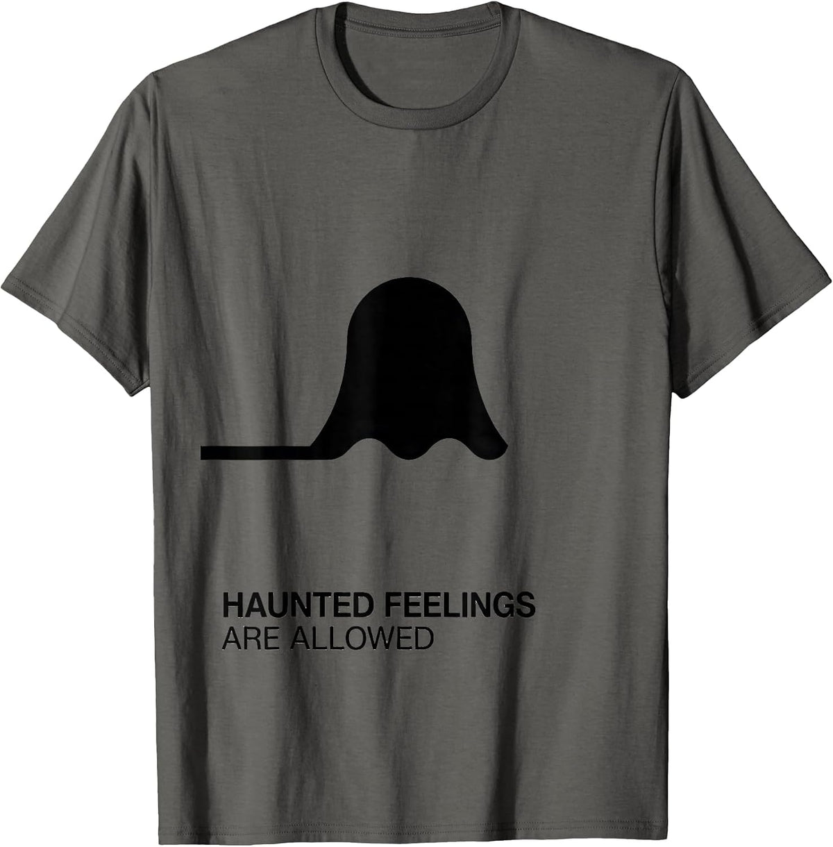 Haunted Feelings Are Allowed Mental Health Halloween T-Shirt - Asphalt Grey