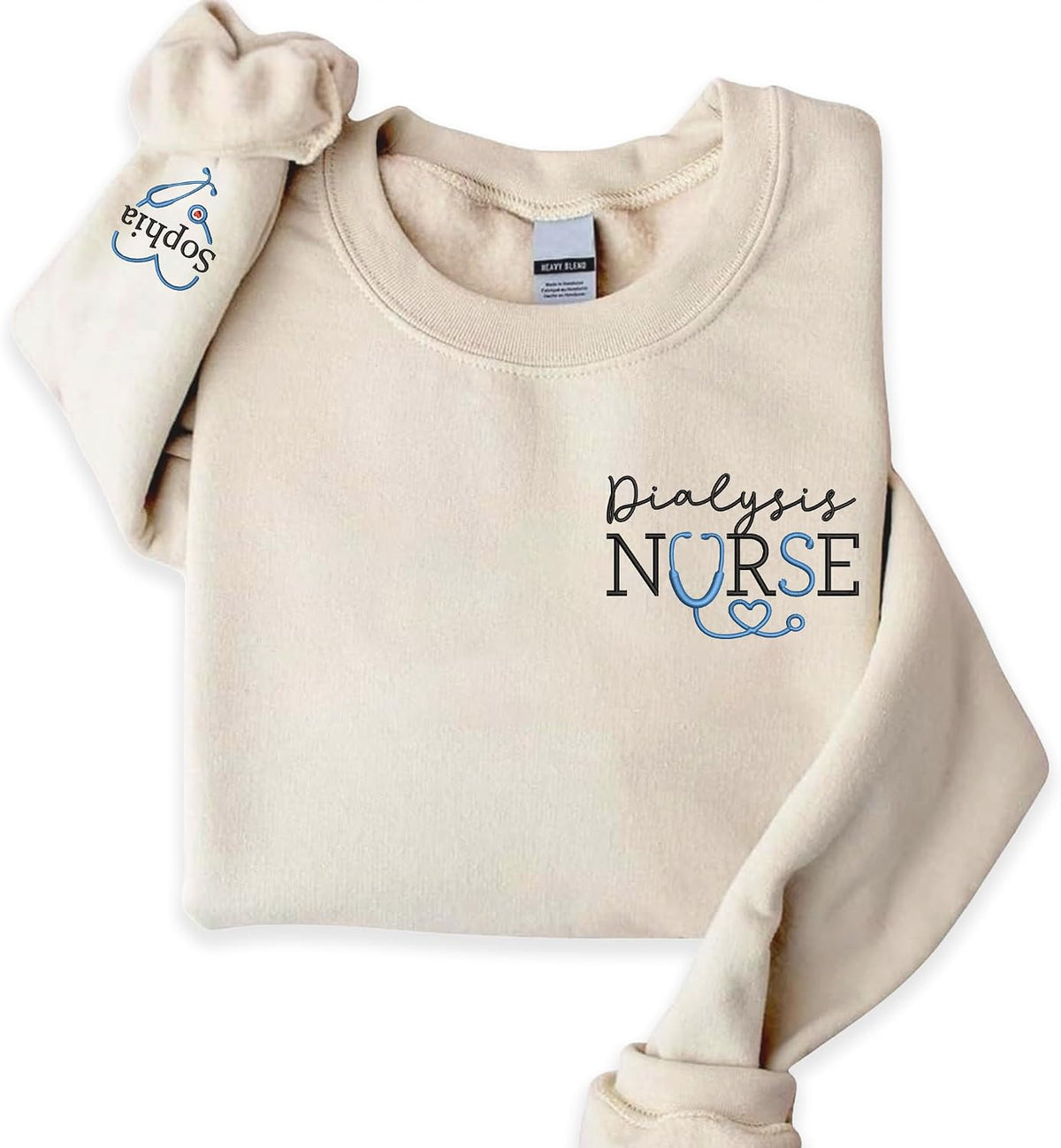 CHILLEVER Personalized Embroidered Nurse Sweatshirt, Custom Nursing Shirts, Nurses Week Gifts, Nursing Graduation Gifts -