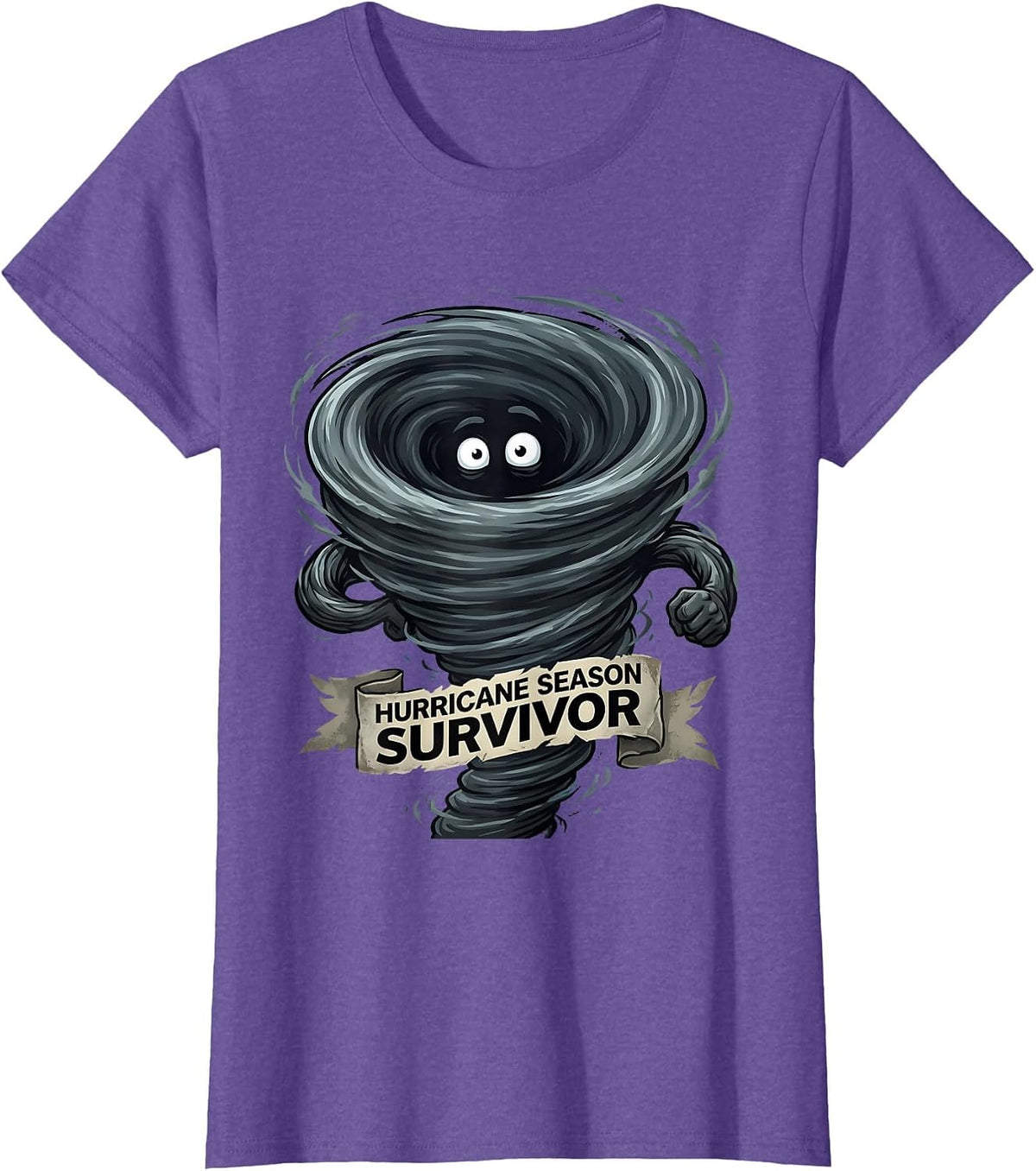 Florida Hurricane Season Survivor Graphic Design T-Shirt - Purple Heather