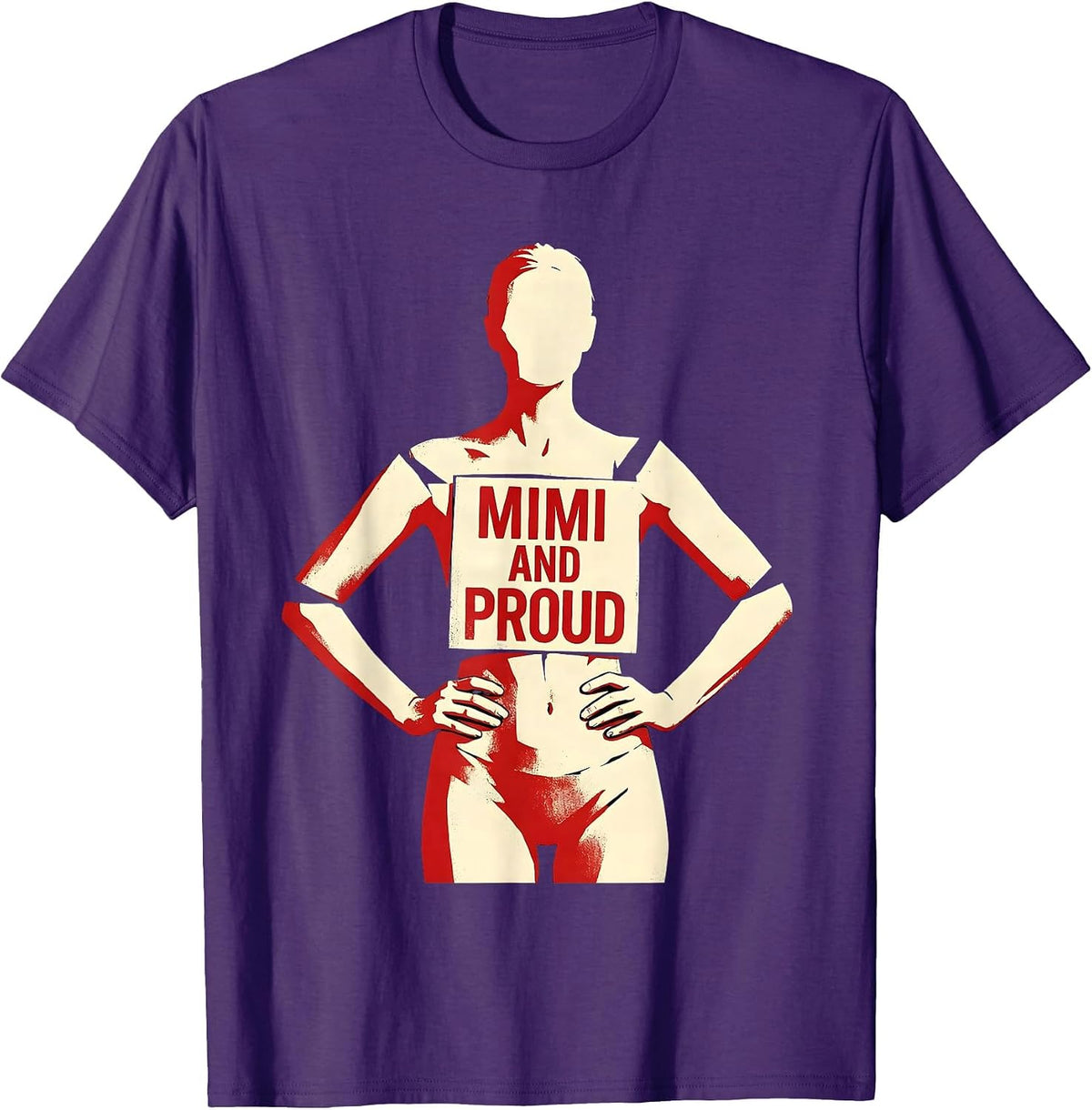 Men's Mimi And Proud Grandma Design T-Shirt - Purple