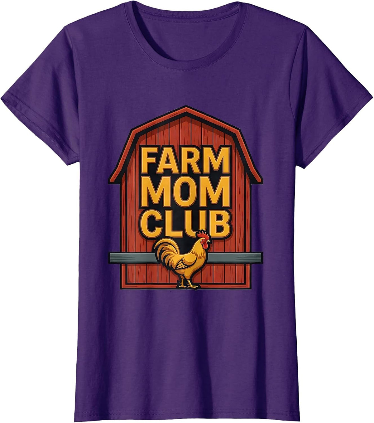 Women's Farm Mom Club Funny Mom Grandma Mother Day Gift T-Shirt - Purple