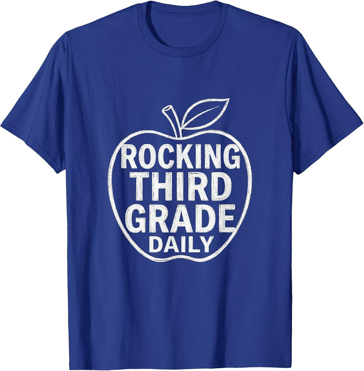Rocking Third Grade Daily Teacher Design T-Shirt - Royal Blue