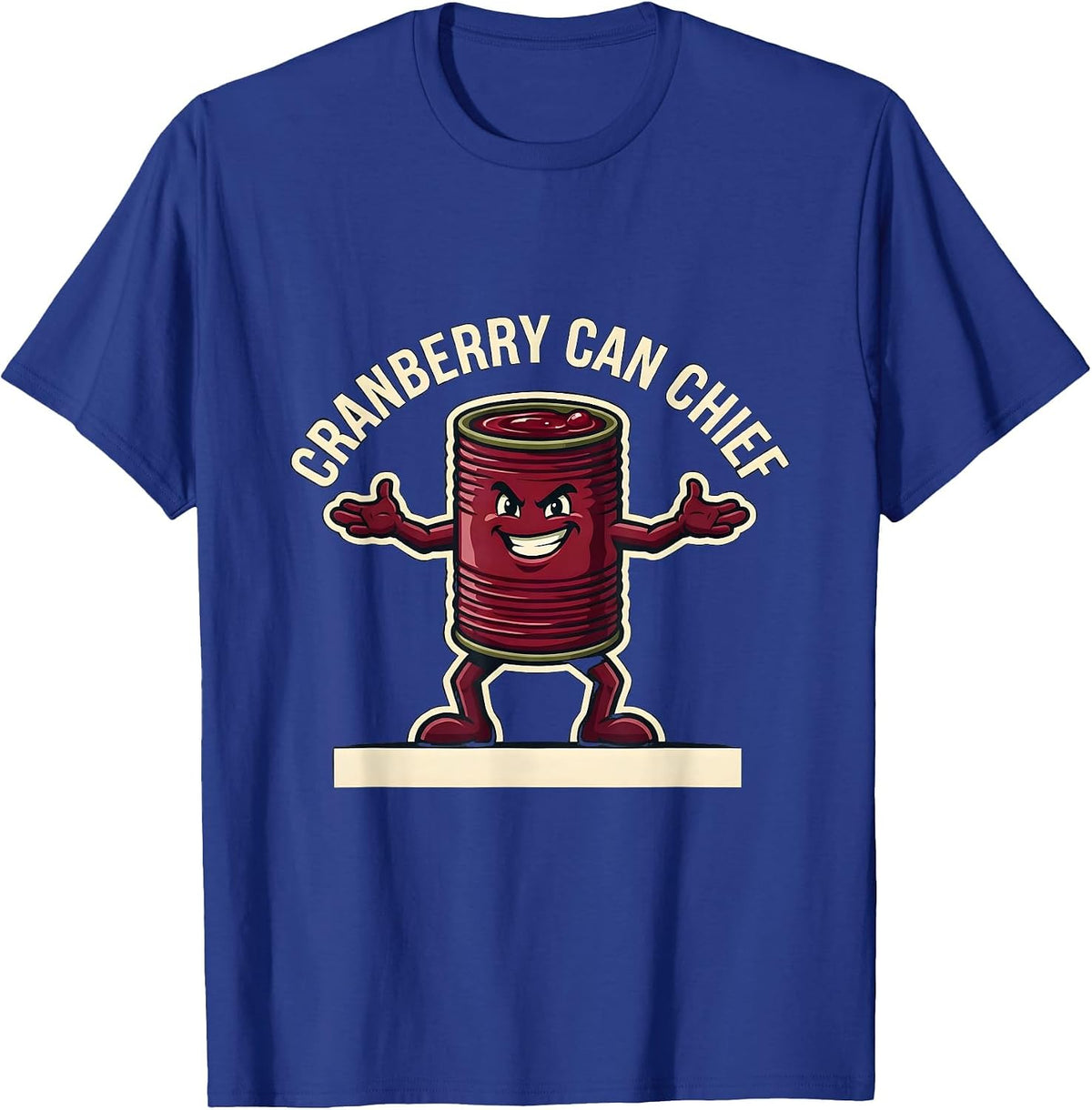 Men's Cranberry Can Chief Funny Thanksgiving Canned Cranberry T-Shirt - Royal Blue