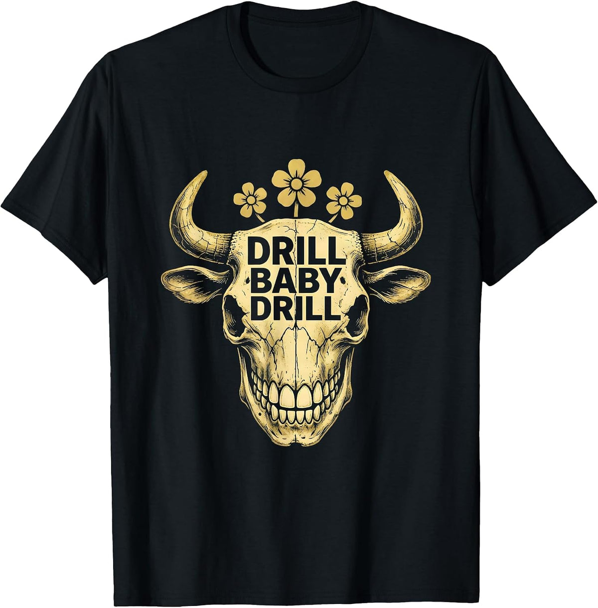 Men's Drill Baby Drill Dental Halloween Design T-Shirt - Black