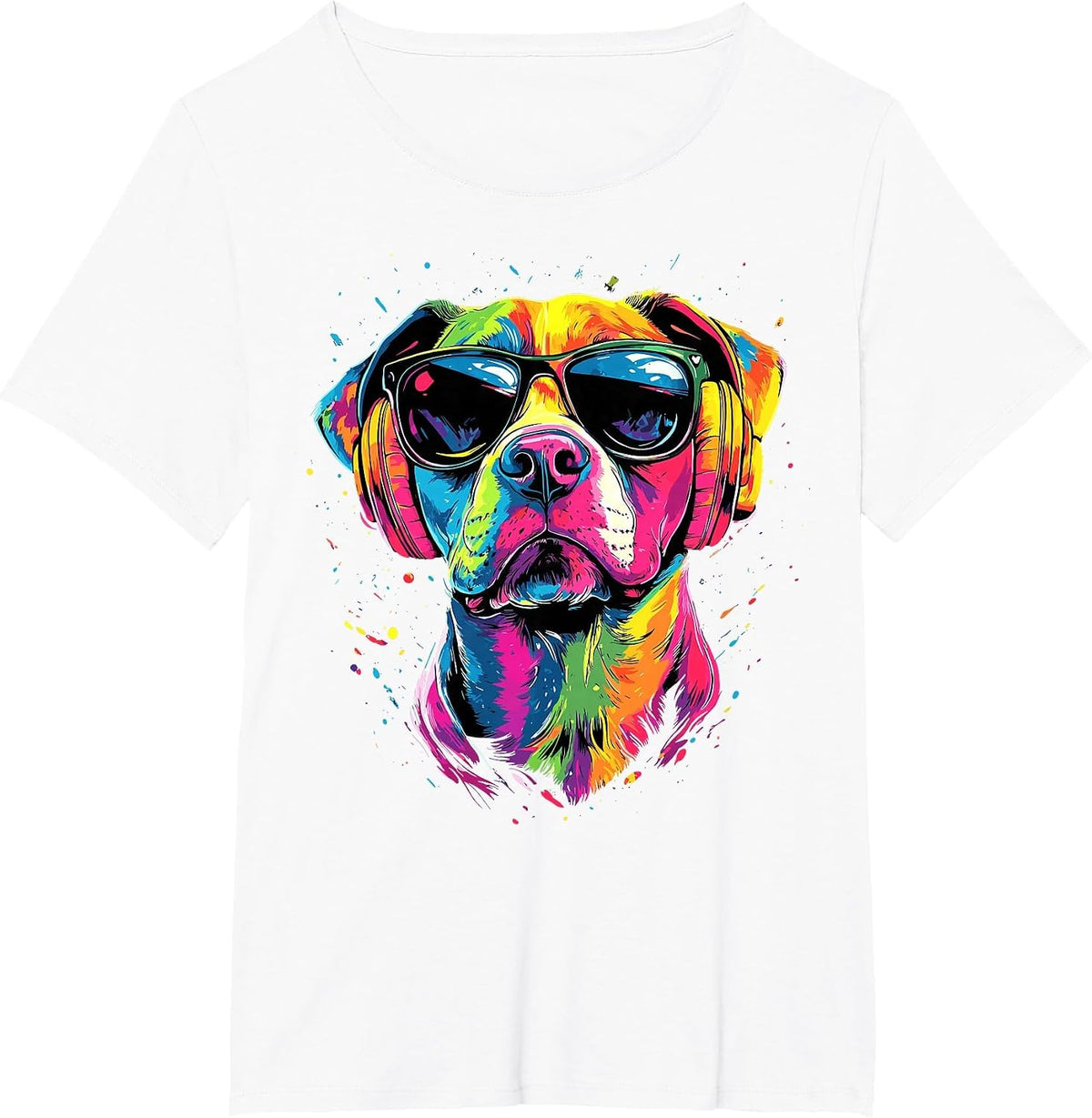 Pitbull with Sunglasses Pittie American Pit Bull Terrier T-Shirt - White