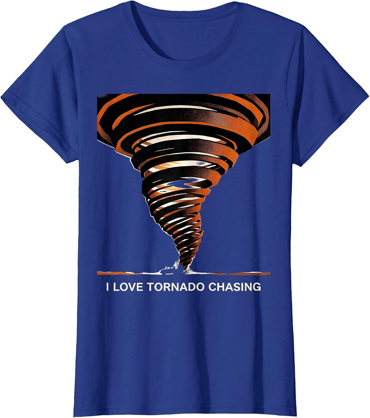 Women's I Love Tornado Chasing Minimalist Storm Chaser Meteorology T-Shirt - Royal Blue