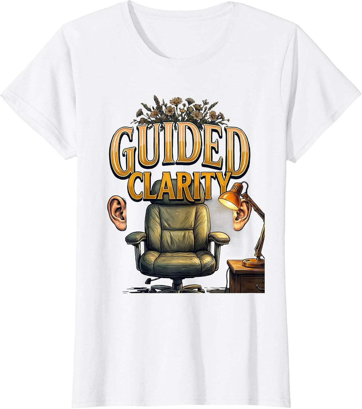 Guided Clarity Vintage School Counselor Mental Health T-Shirt - White