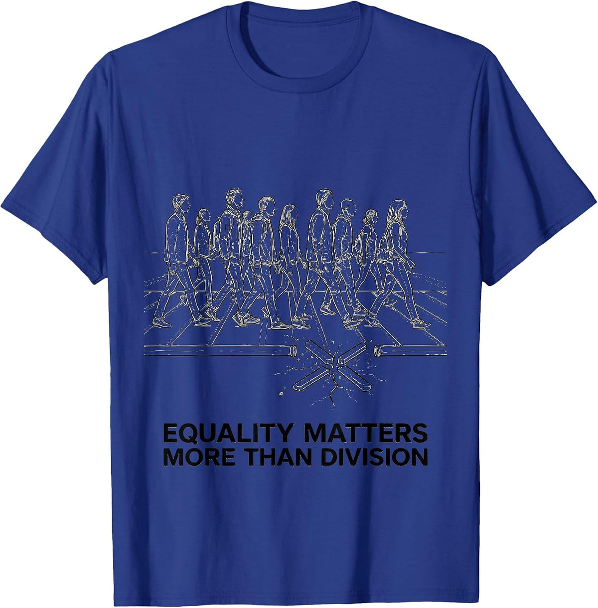 Men's Equality Matters More Than Division Antiracism Math Symbol T-Shirt - Royal Blue