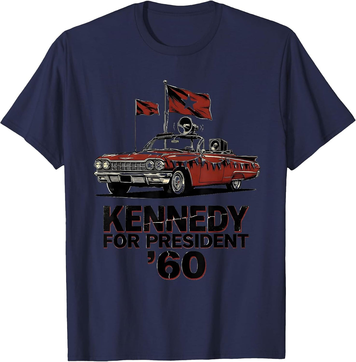 Men's Kennedy For President '60 Vintage Retro Political Nostalgia T-Shirt - Navy Blue
