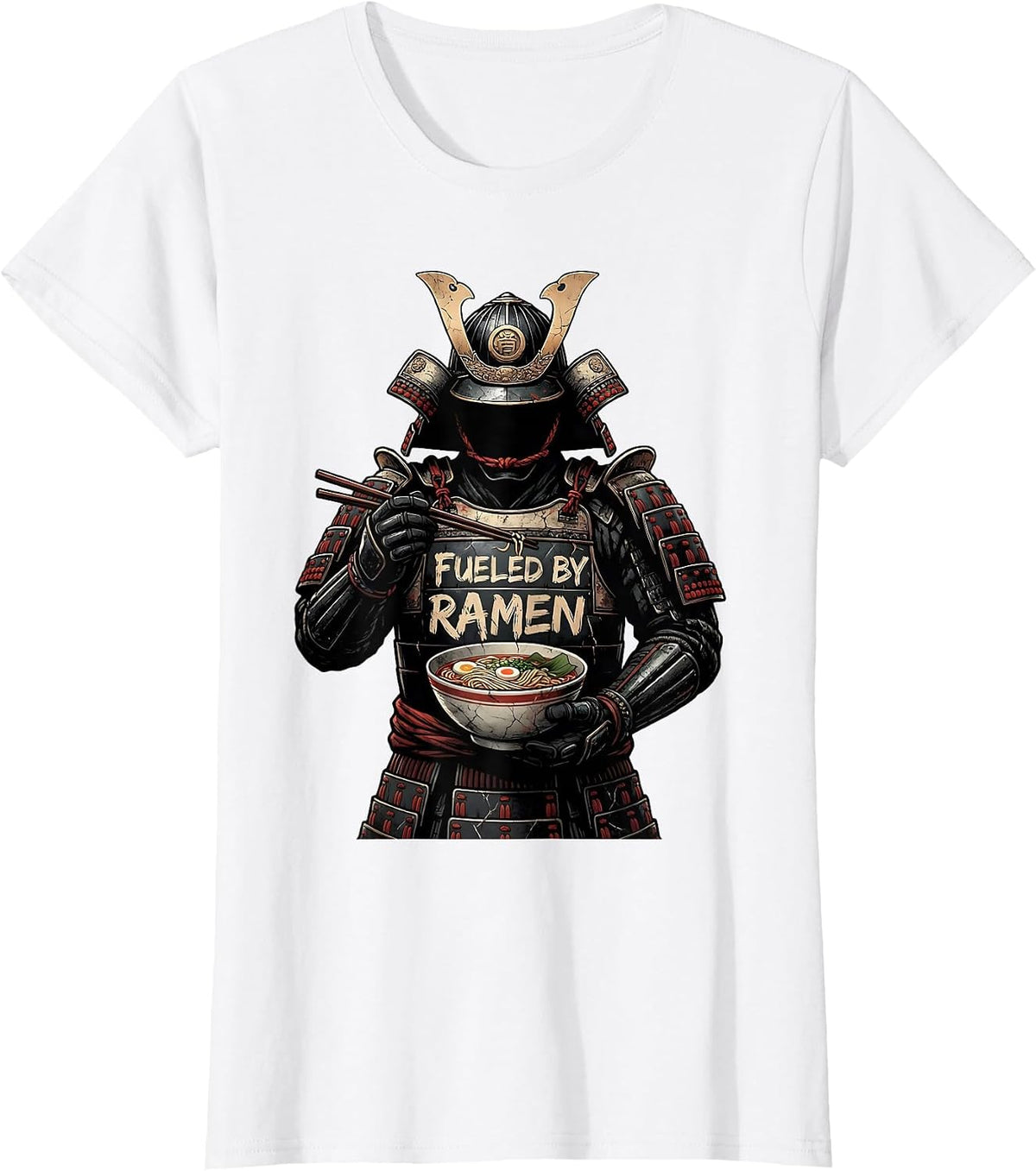 Fueled by Ramen Japanese Noodle Lover Design T-Shirt - White