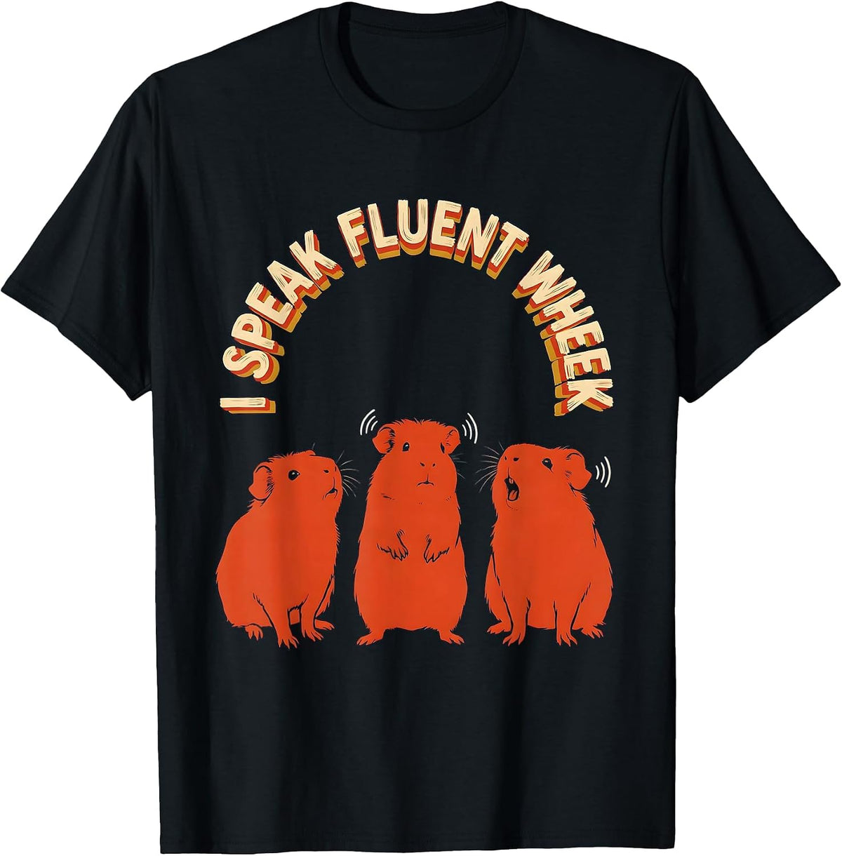 Men's I Speak Fluent Wheek Funny Guinea Pig Lover Pet Owner Humor T-Shirt - Black