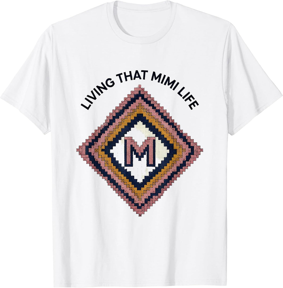 Men's Living That Mimi Life Grandma Design T-Shirt - White