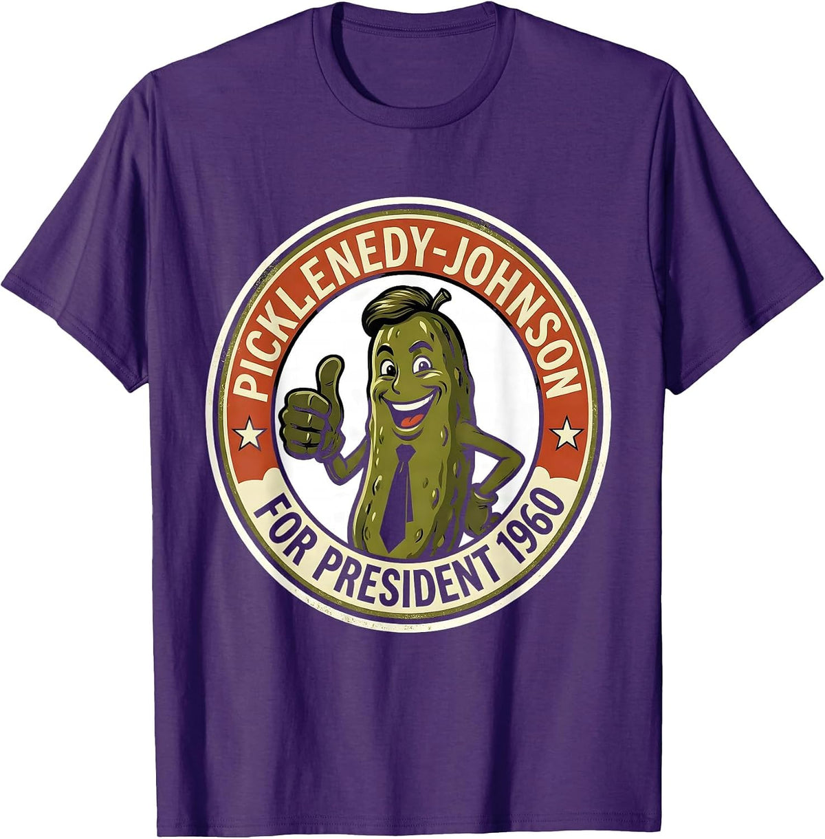 Picklenedy-Johnson For President 1960 Retro Political T-Shirt - Purple