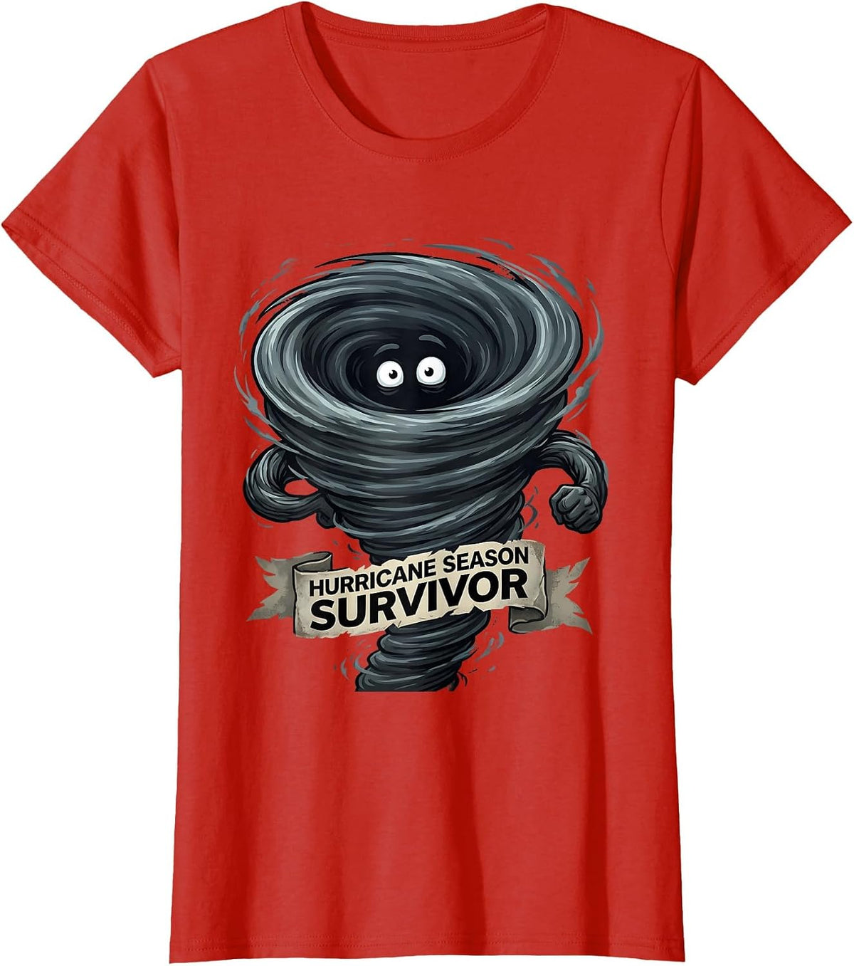 Florida Hurricane Season Survivor Graphic Design T-Shirt - Red