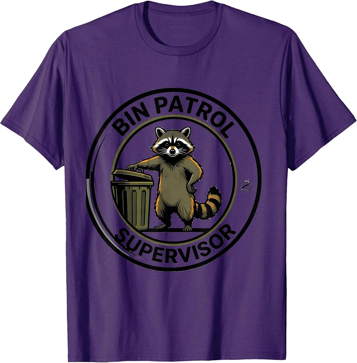 Men's Bin Patrol Supervisor Funny Jimothy Raccoon Trash Panda Meme T-Shirt - Purple