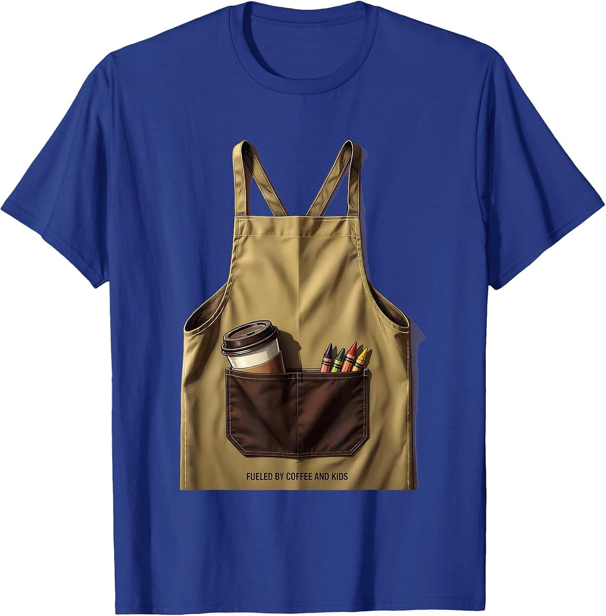 Fueled by Coffee and Kids Paraprofessional Design T-Shirt - Royal Blue