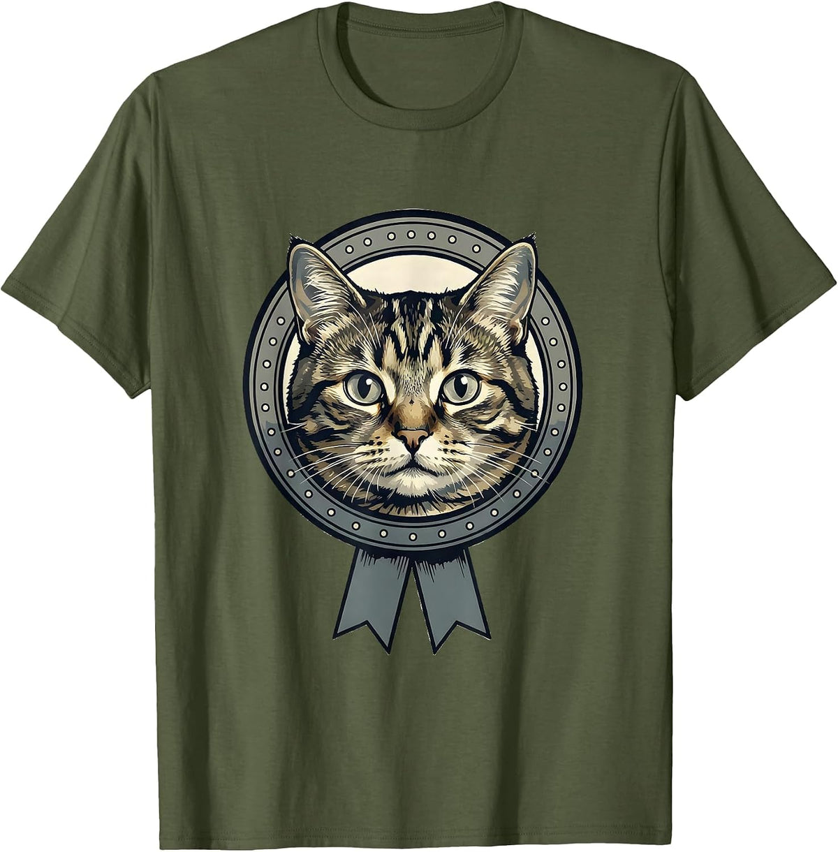 Rage Consumes Me Silly Staring Cat Meme Humor T-Shirt - Olive Green