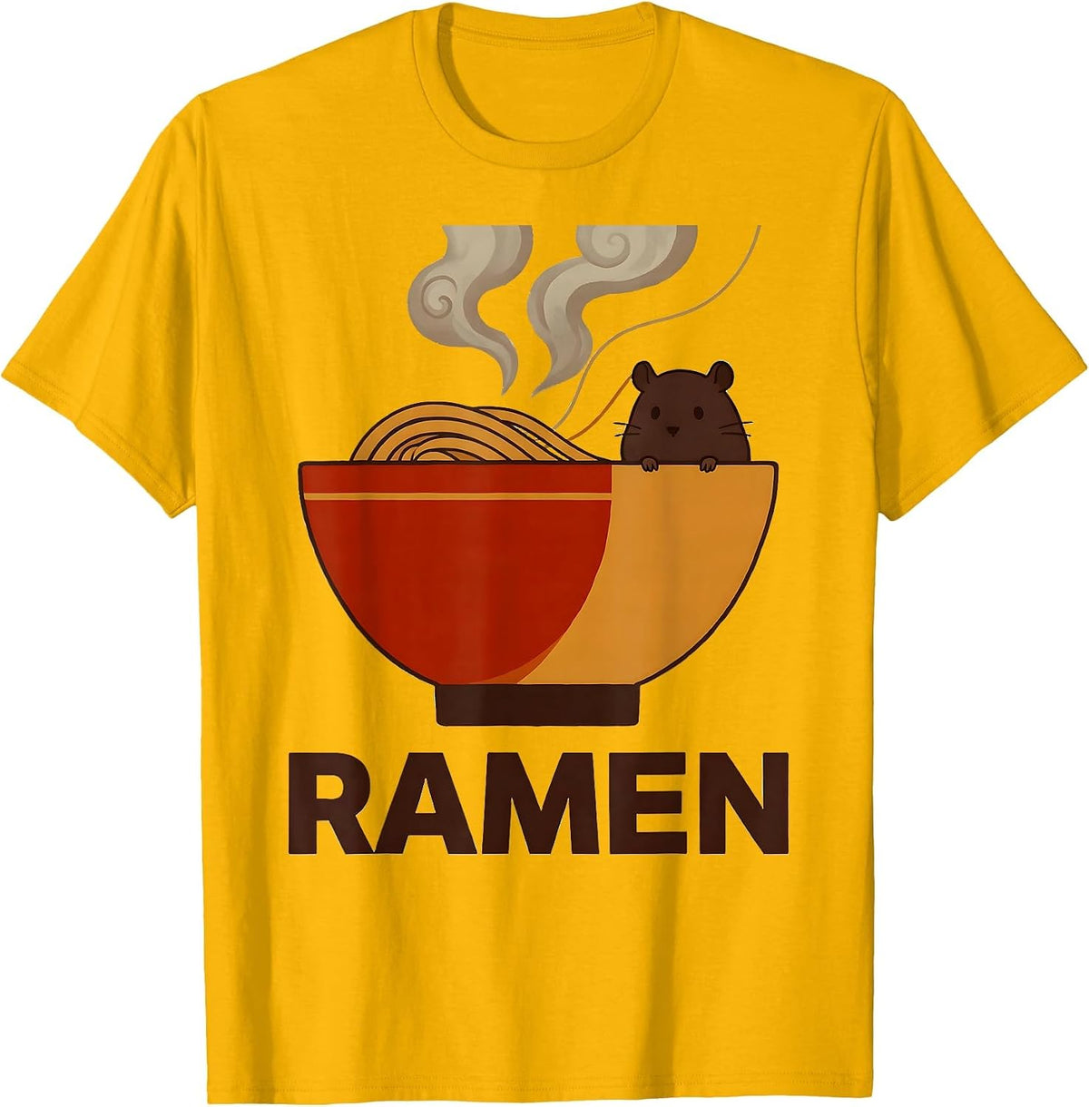 Men's Ramen Cute Japanese Dormouse Kawaii Anime Animal Lover T-Shirt - Golden Yellow