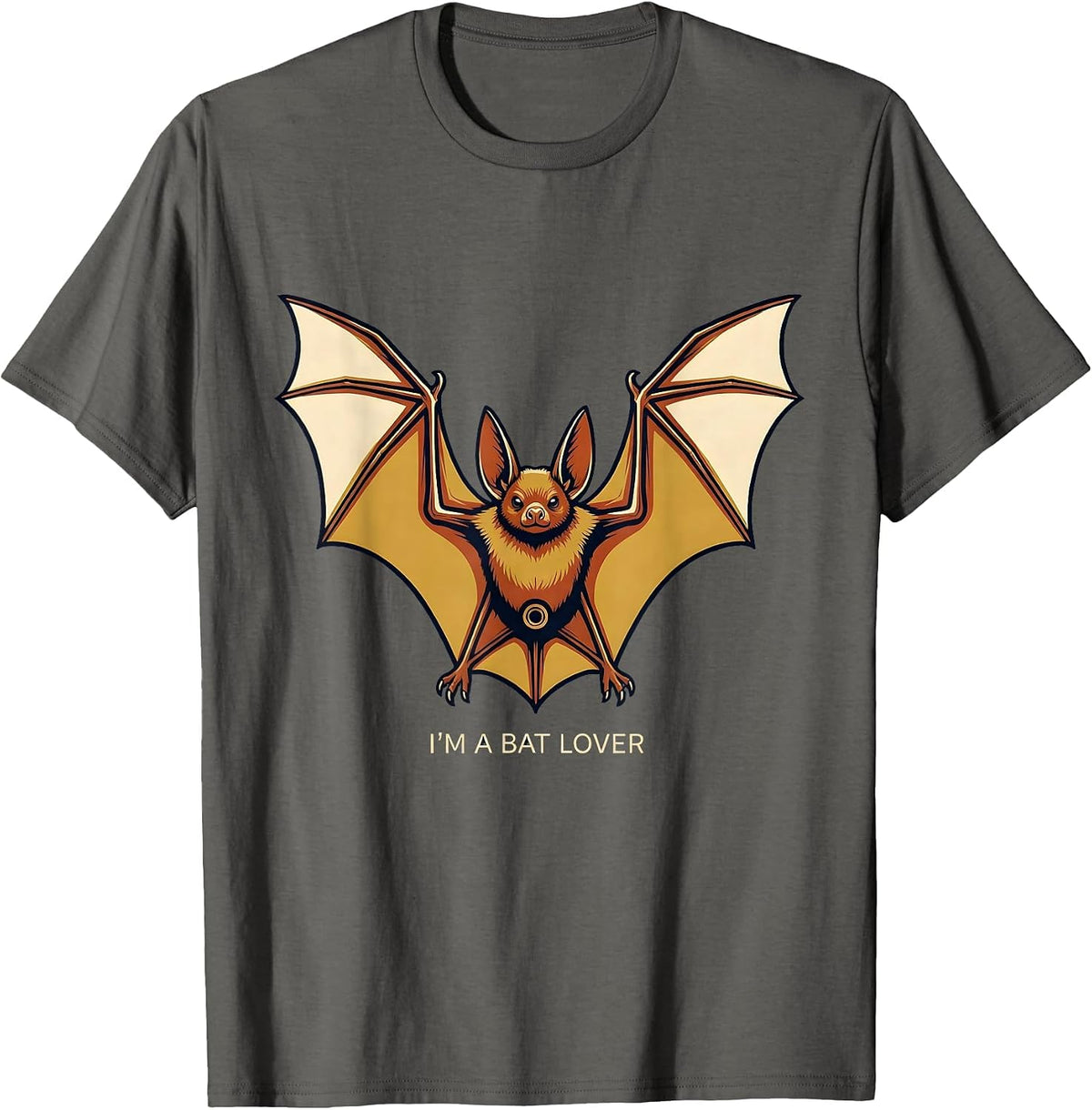 I'm A Bat Lover Funny Bat Enthusiast Wildlife Conservation T-Shirt - Asphalt Grey