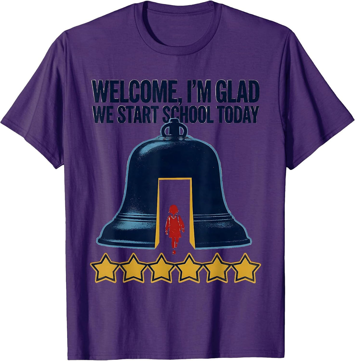 Men's Welcome, I'm Glad We Start School Today Teacher T-Shirt - Purple