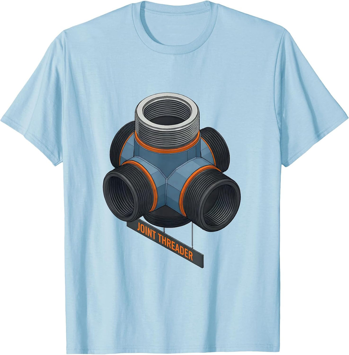 Men's Joint Threader Funny Plumber Pipefitter Occupational Humor T-Shirt - Baby Blue