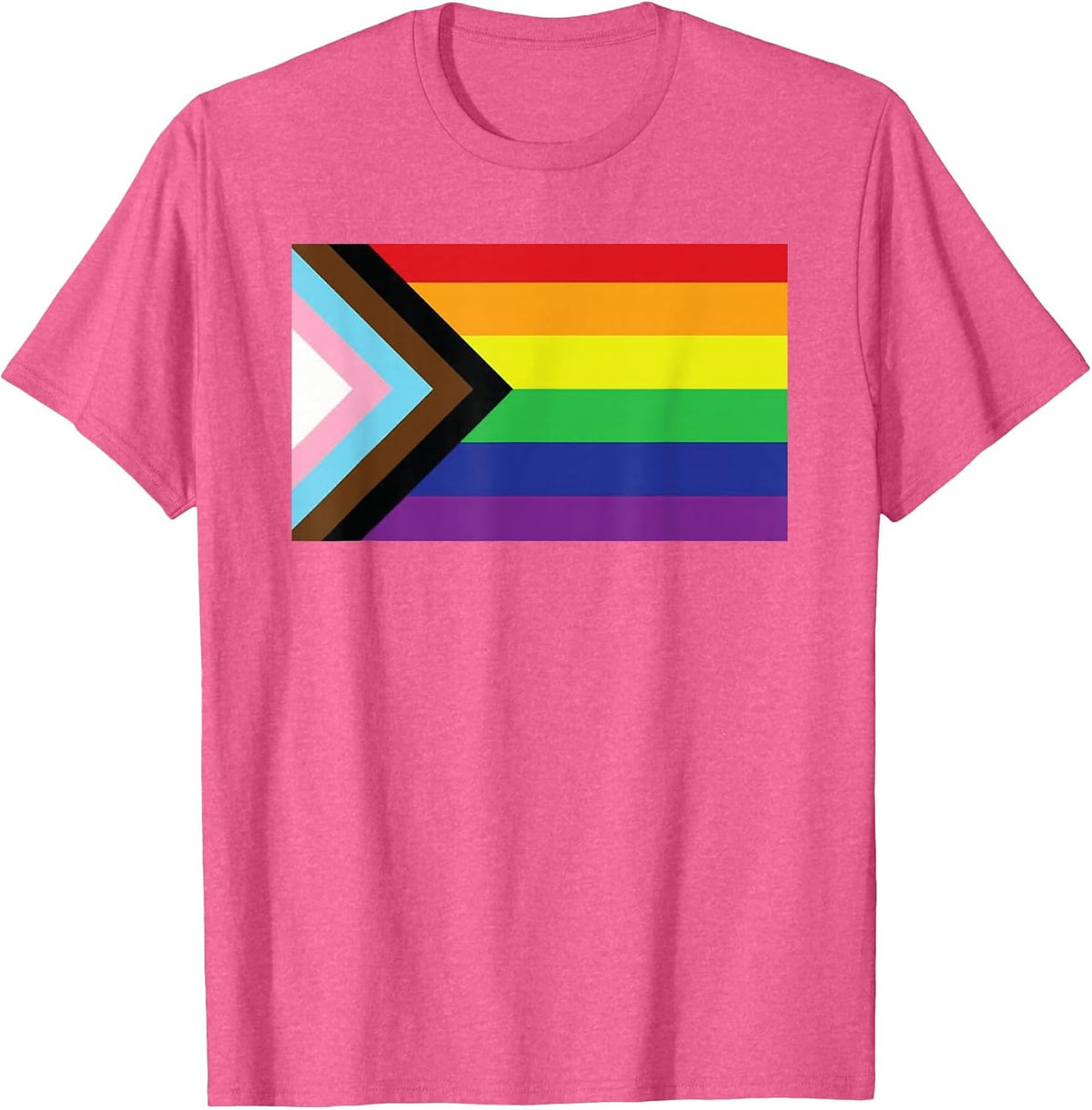 Progress Pride Flag T-Shirt - Pink Heather