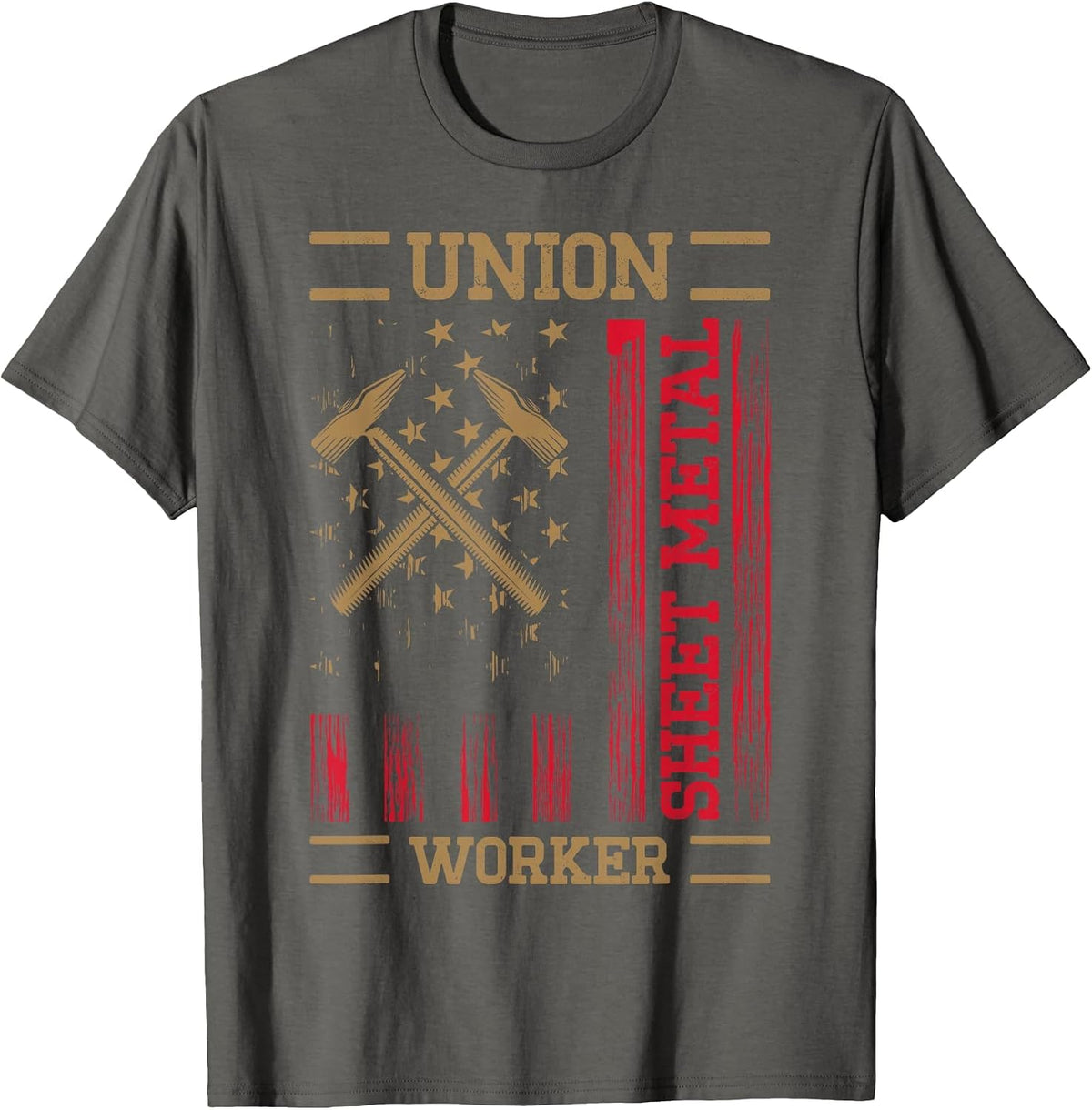 Journeyman Sheet Metal Worker Union Sheet Metal Worker T-Shirt - Asphalt Grey