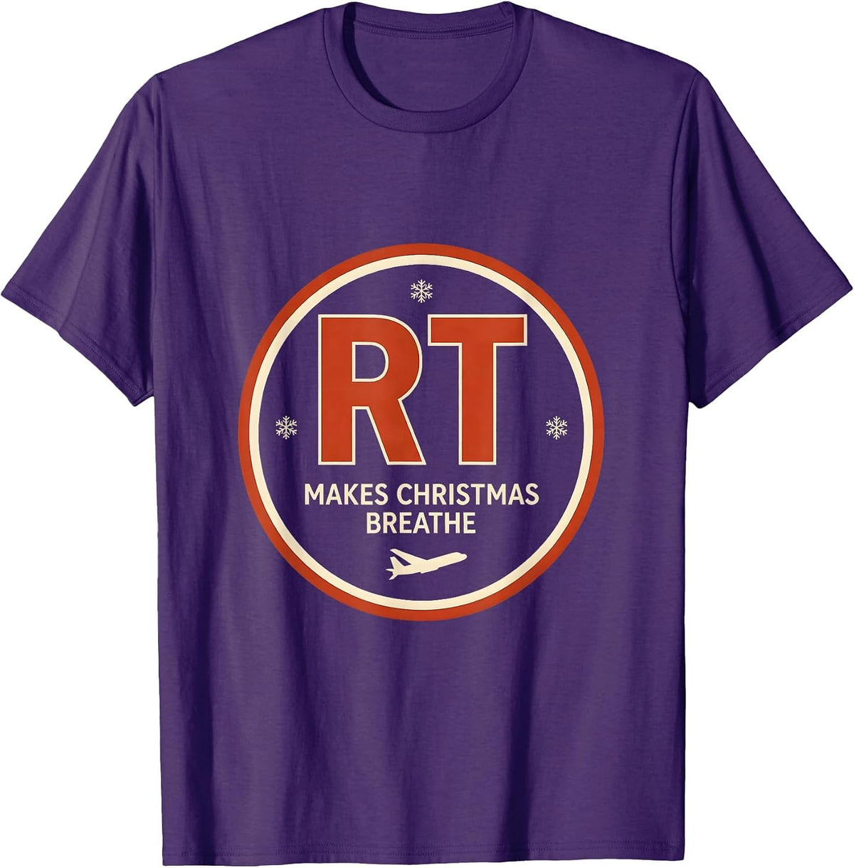 RT Makes Christmas Breathe Funny Respiratory Therapist T-Shirt - Purple