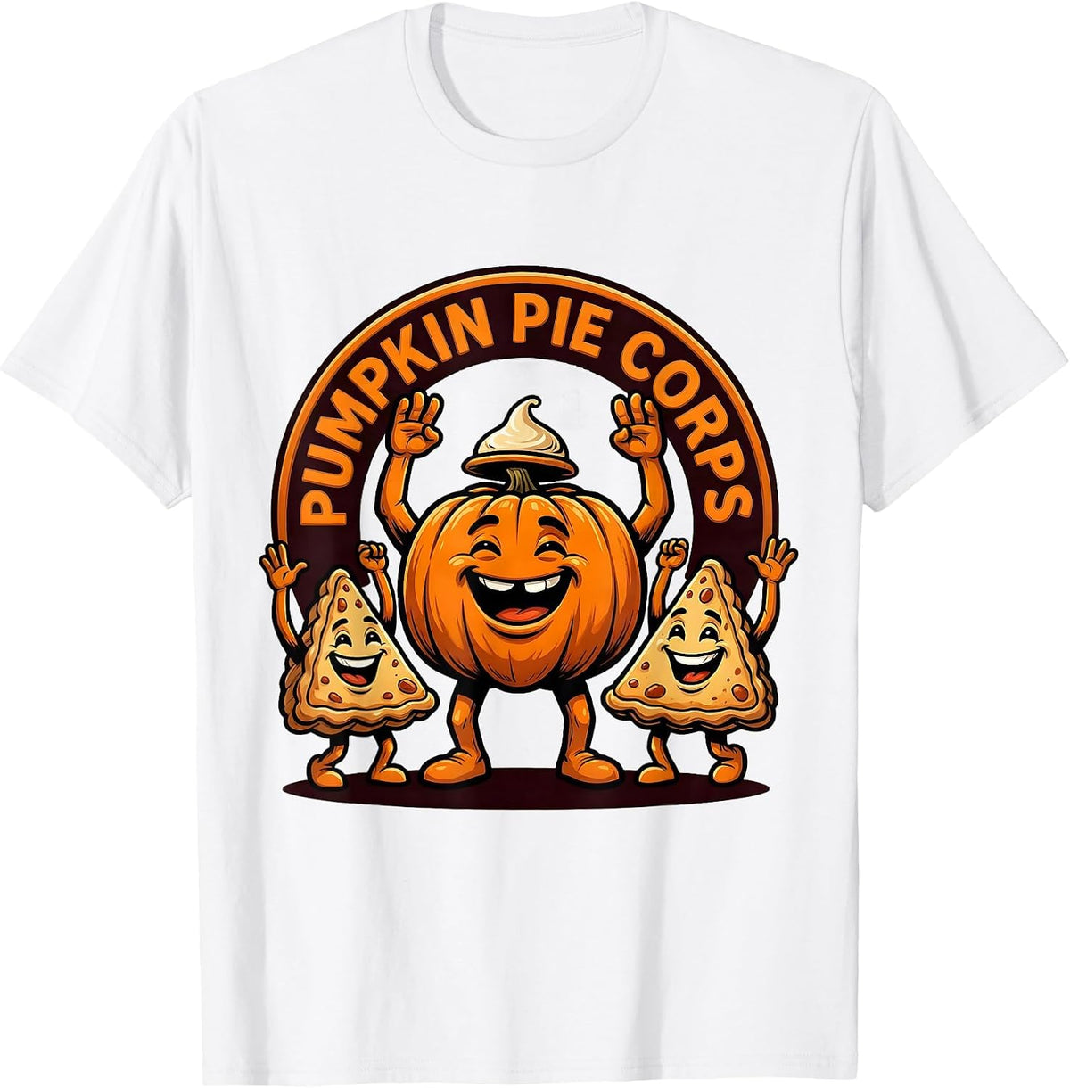 Men's Pumpkin Pie Corps Funny Thanksgiving Pie Lover Crew T-Shirt - White